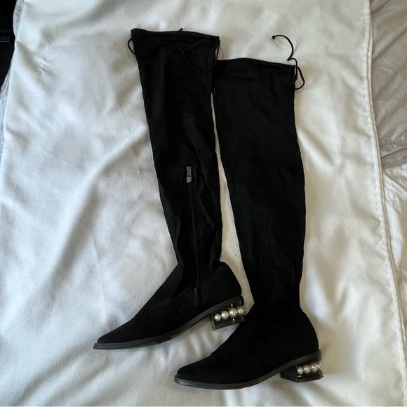 Catherine Malandrino Perse Black Embellished Over-the-Knee Boot Size 7.5 - Picture 9 of 9